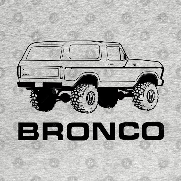 1978-1979 Bronco Rear, Black Print by The OBS Apparel